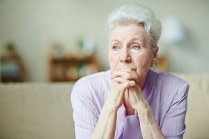elderly woman in social isolation